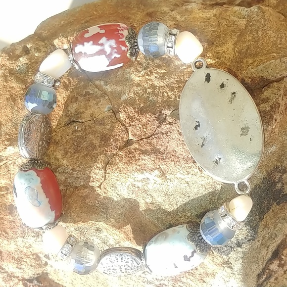 Silver & Beaded Bracelet - Picture 2 of 6